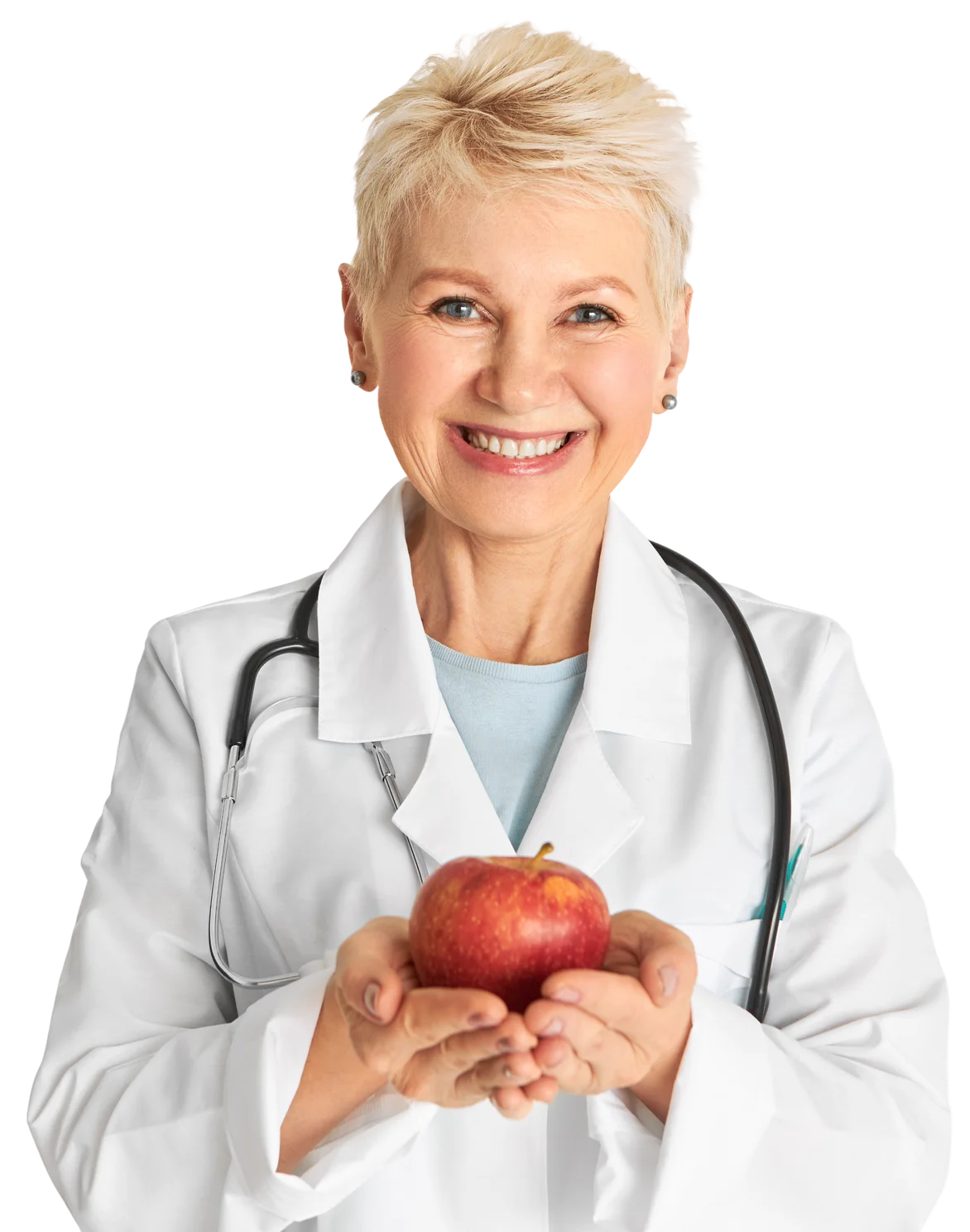 Healthcare professional recommending healthy nutrition